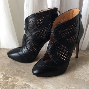 Nine West Perforated Leather Stiletto Booties
